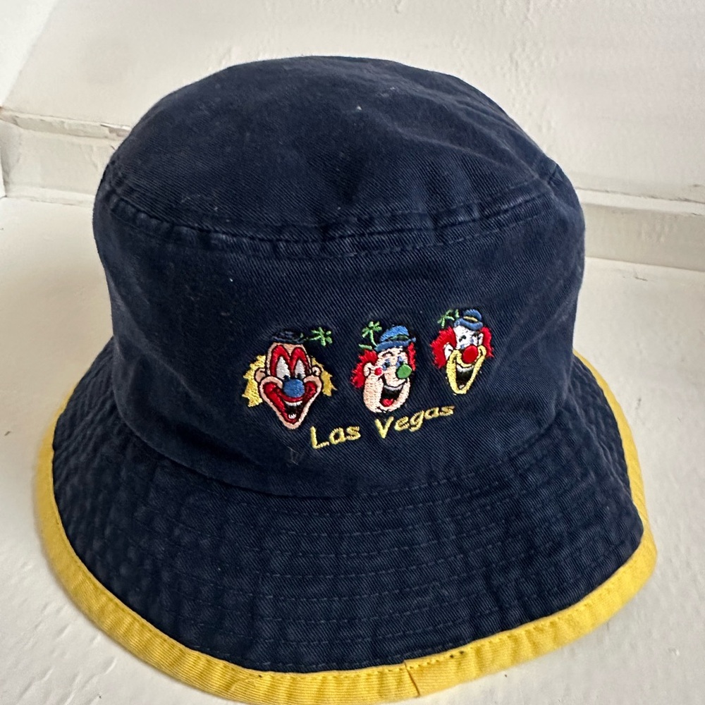 Circus Circus Kids Navy Blue Bucket Hat with Clown Embroidery